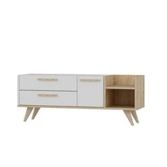 ТВ столик Kalune Design Otto, белый/коричневый цена и информация | Тумбы под телевизор | pigu.lt