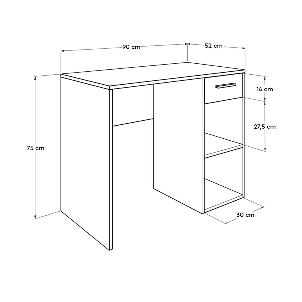 Rašomasis stalas Kalune Design CMS-505-BB-1, baltas kaina ir informacija | Kompiuteriniai, rašomieji stalai | pigu.lt