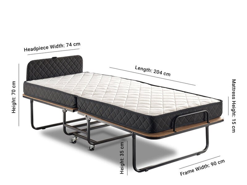 Sulankstoma lova Kalune Design Niron XL, 90x200 cm, juoda kaina | pigu.lt