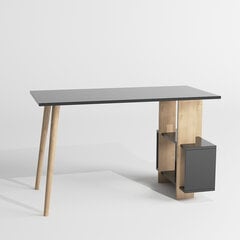 Rašomasis stalas Kalune Design Lagomood Side, pilkas/šviesiai rudas kaina ir informacija | Kompiuteriniai, rašomieji stalai | pigu.lt