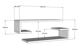 2-jų lentynų komplektas Kalune Design Eldo, baltas kaina ir informacija | Lentynos | pigu.lt