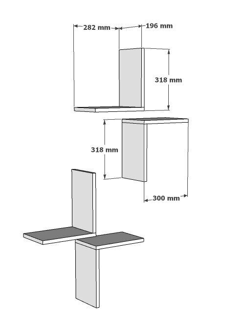 4-jų lentynų komplektas Kalune Design Face, baltas kaina ir informacija | Lentynos | pigu.lt