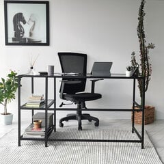 Письменный стол Kalune Design Master M101F, черный цена и информация | Компьютерные, письменные столы | pigu.lt