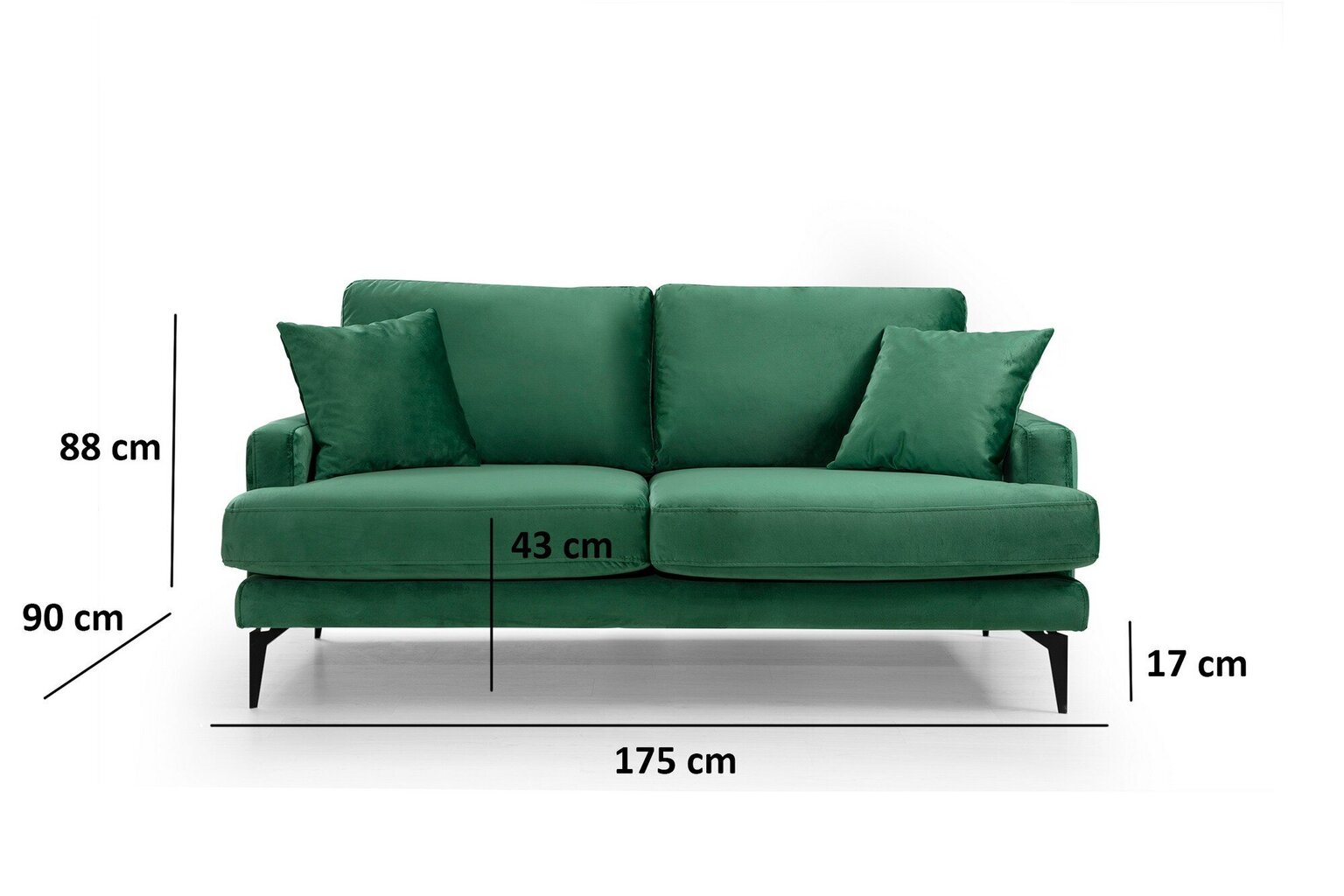 Dvivietė sofa Kalune Design Papira, žalia цена и информация | Sofos | pigu.lt