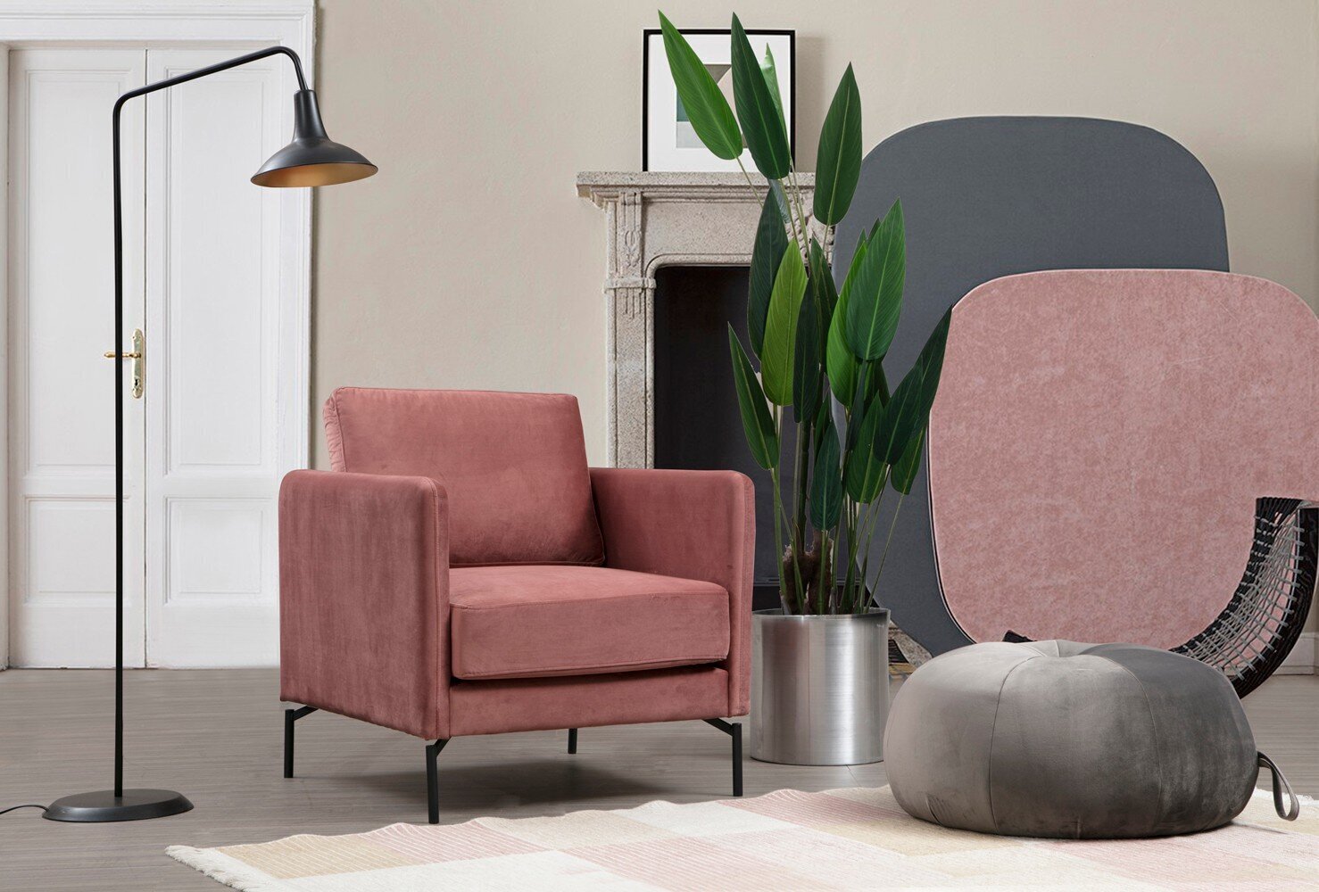 Fotelis Kalune Design Sino, rožinis цена и информация | Svetainės foteliai | pigu.lt
