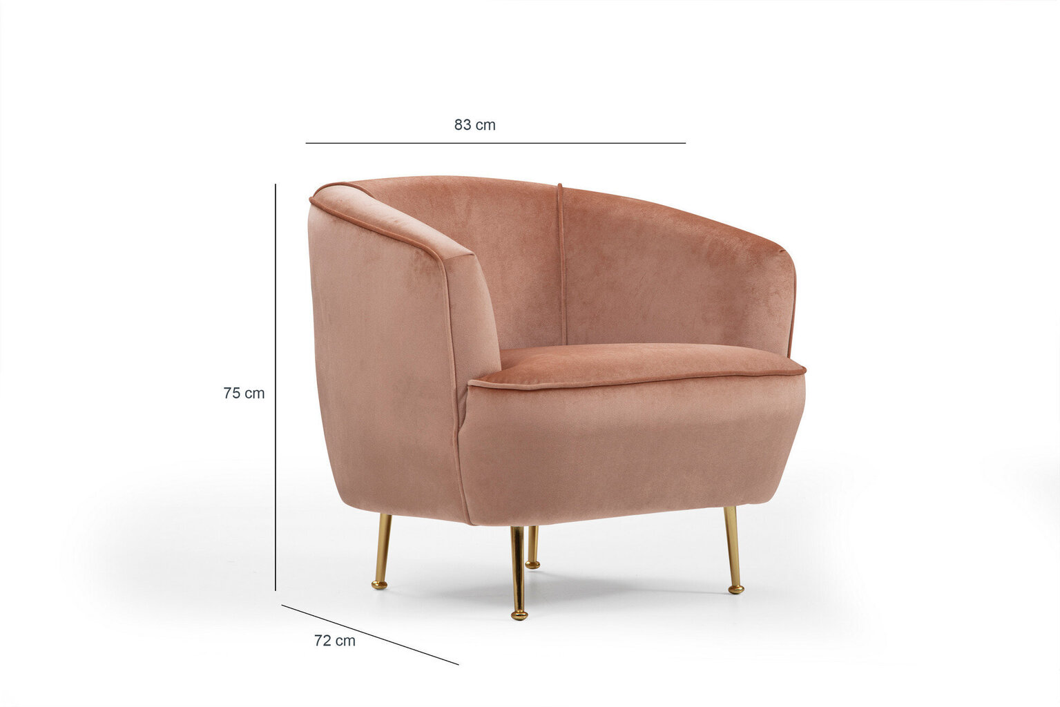 Fotelis Kalune Design Piccoli, rožinis цена и информация | Svetainės foteliai | pigu.lt