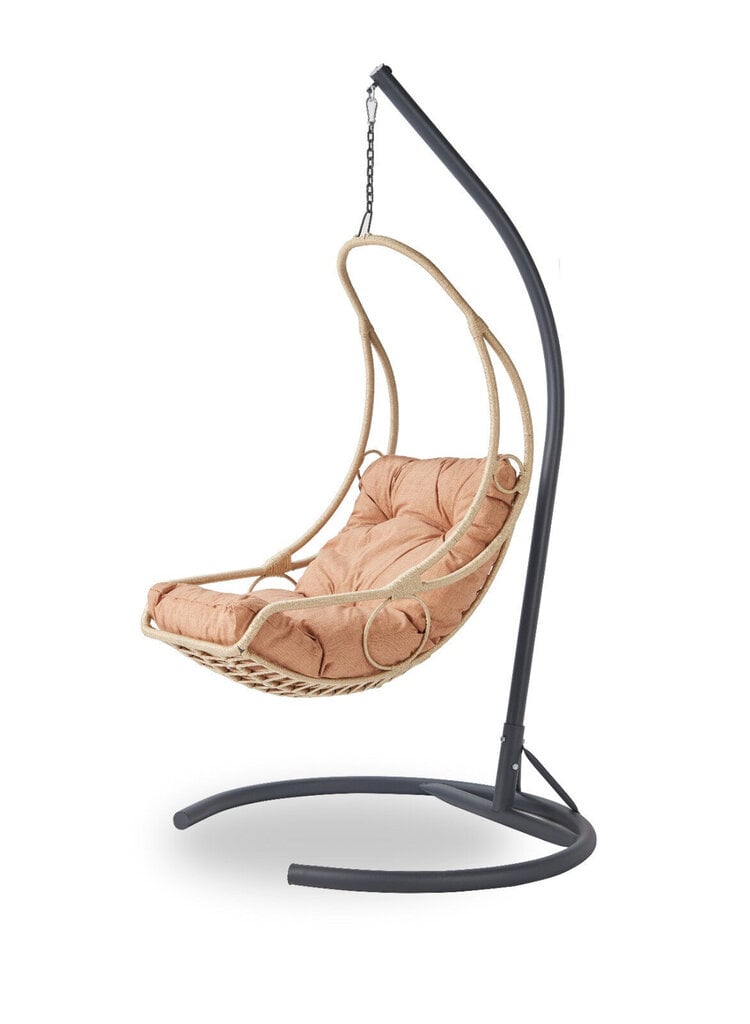 Supamas krėslas Kalune Design Florya 1, smėlio spalvos/juodos kaina ir informacija | Lauko kėdės, foteliai, pufai | pigu.lt