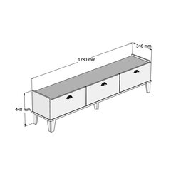 TV staliukas Kalune Design Sumer E3630, juodas/rudas kaina ir informacija | TV staliukai | pigu.lt