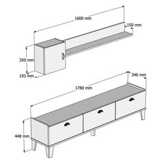 Sekcija Kalune Design Sumer E4030, ruda/juoda kaina ir informacija | Sekcijos | pigu.lt