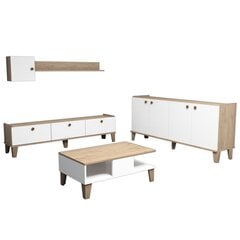 Svetainės baldų komplektas Kalune Design Sumer G7020, rudas/baltas kaina ir informacija | Sekcijos | pigu.lt