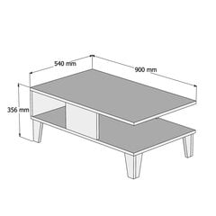 Кофейный столик Kalune Design Sumer O2040, коричневый/белый цена и информация | Журнальные столы | pigu.lt