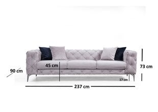 Trivietė sofa Kalune Design Como, šviesiai pilka kaina ir informacija | Sofos | pigu.lt