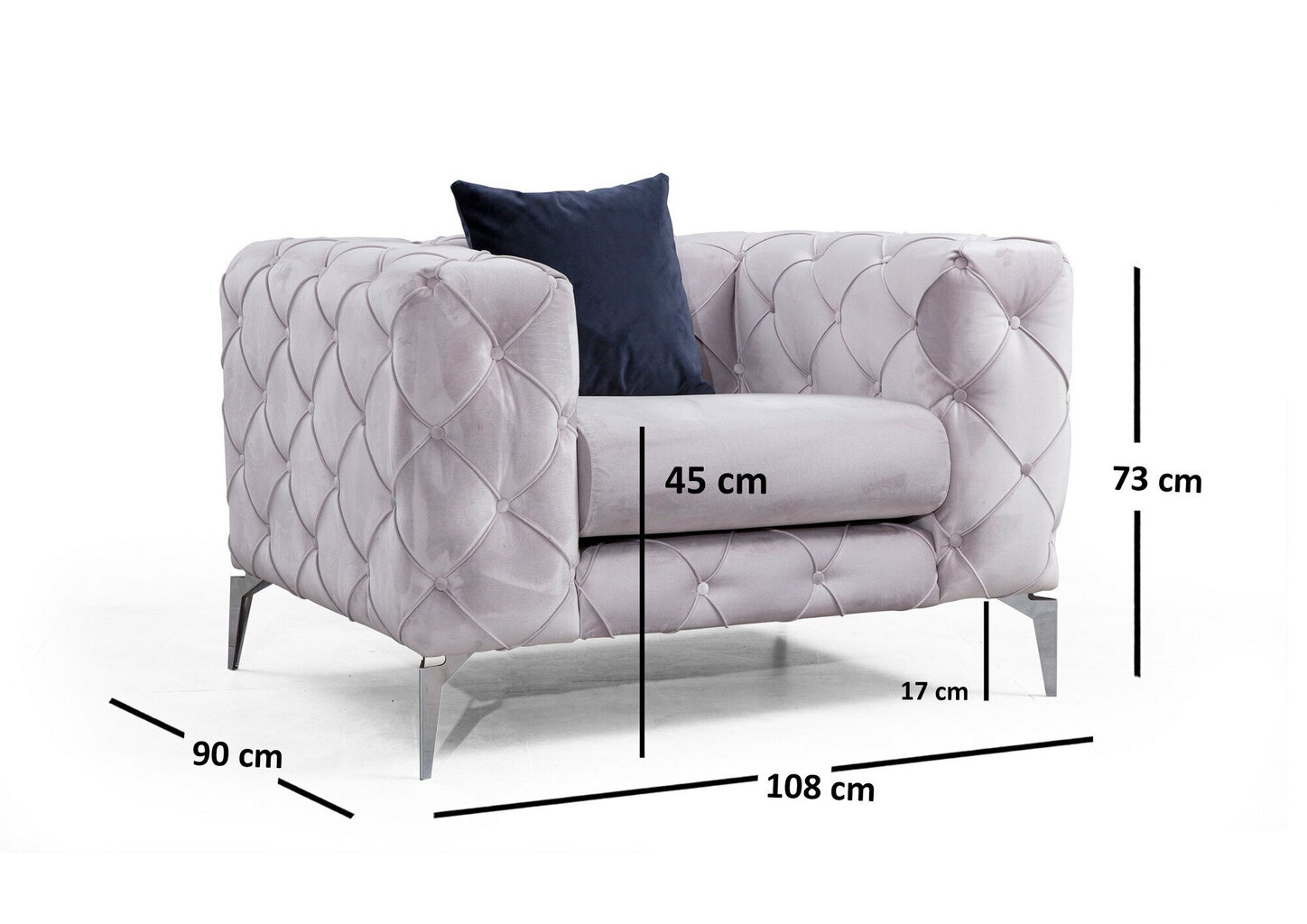 Fotelis Kalune Design Como, pilkas kaina ir informacija | Svetainės foteliai | pigu.lt
