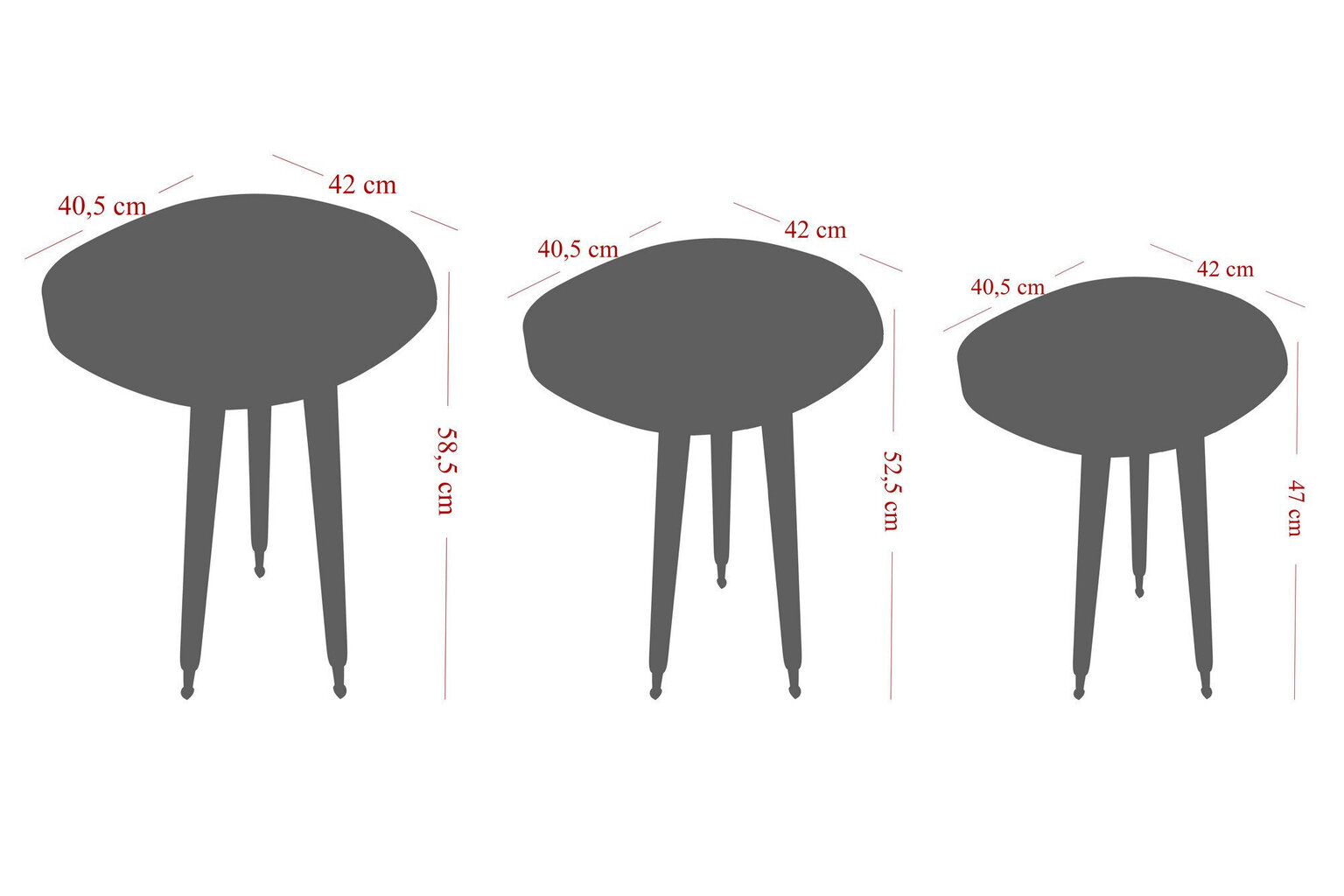 3-jų staliukų komplektas Kalune Design Alys, auksinės spalvos/juodos цена и информация | Kavos staliukai | pigu.lt