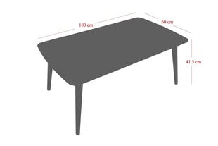 Kavos staliukas Kalune Design Loop, juodas kaina ir informacija | Kavos staliukai | pigu.lt