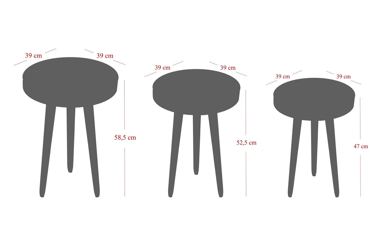 3-jų staliukų komplektas Kalune Design Lyle, juodos/auksinės spalvos цена и информация | Kavos staliukai | pigu.lt