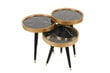 3-jų staliukų komplektas Kalune Design Lyle, juodos/auksinės spalvos kaina ir informacija | Kavos staliukai | pigu.lt