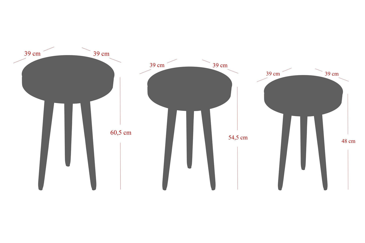 3-jų staliukų komplektas Kalune Design Neep, rudas/pilkas цена и информация | Kavos staliukai | pigu.lt