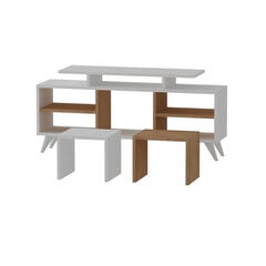 ТВ столик Kalune Design Kutay, белый/коричневый цена и информация | Тумбы под телевизор | pigu.lt
