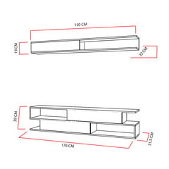 Sekcija Kalune Design Sims, balta/ruda kaina ir informacija | Sekcijos | pigu.lt