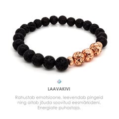 Браслет из лавового камня (rose gold) цена и информация | Женские браслеты | pigu.lt