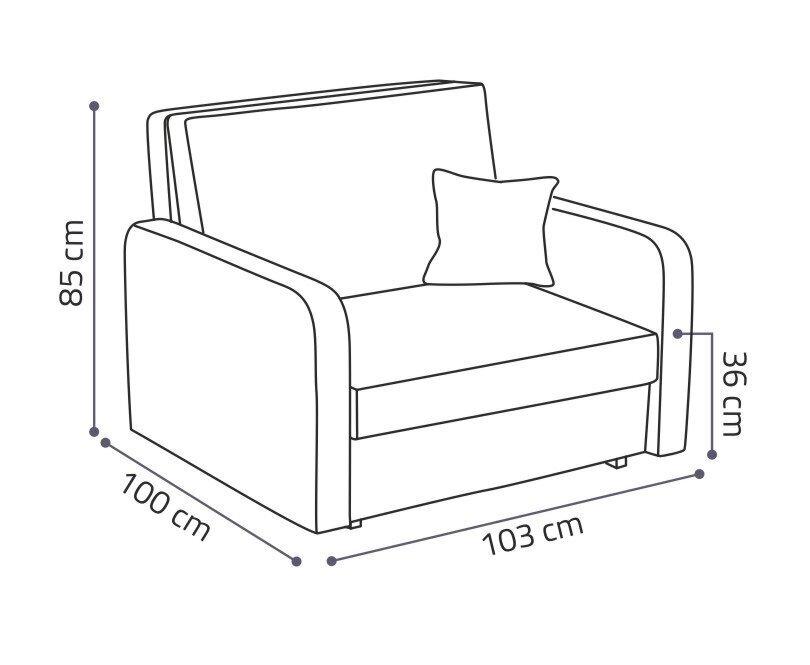 Sofa NORE Viva 30, mėlyna kaina ir informacija | Sofos | pigu.lt