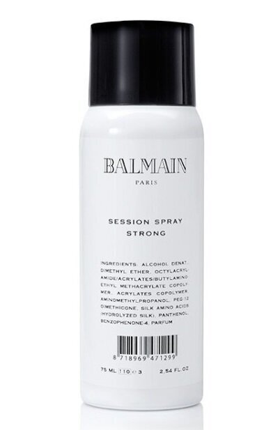 Stiprios fiksacijos plaukų lakas Balmain Session Spray Strong, 75 ml цена и информация | Plaukų formavimo priemonės | pigu.lt