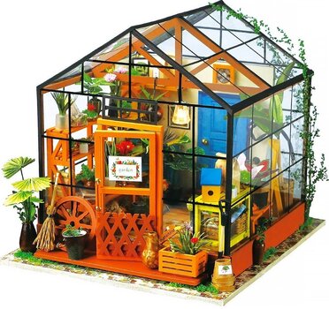 Деревянная сборная миниатюра Robotime 3D Cathy's Flower House цена и информация | Конструкторы и кубики | pigu.lt