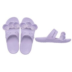 Šlepetės moterims Crocs™ Classic Fur Sure Sandal 147011, violetinės kaina ir informacija | Šlepetės moterims | pigu.lt
