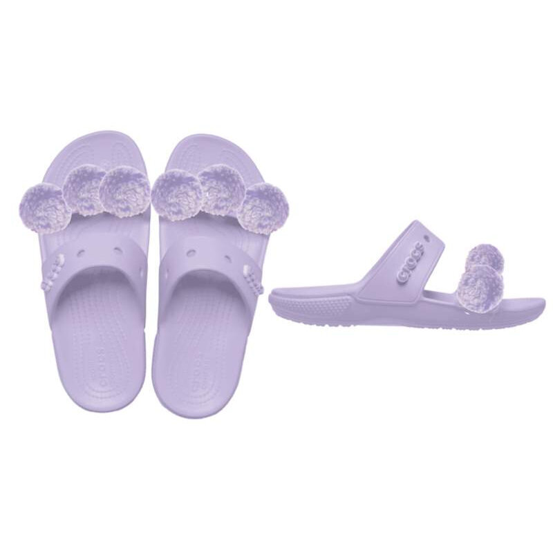 Šlepetės moterims Crocs™ Classic Fur Sure Sandal 147011, violetinės kaina ir informacija | Šlepetės moterims | pigu.lt