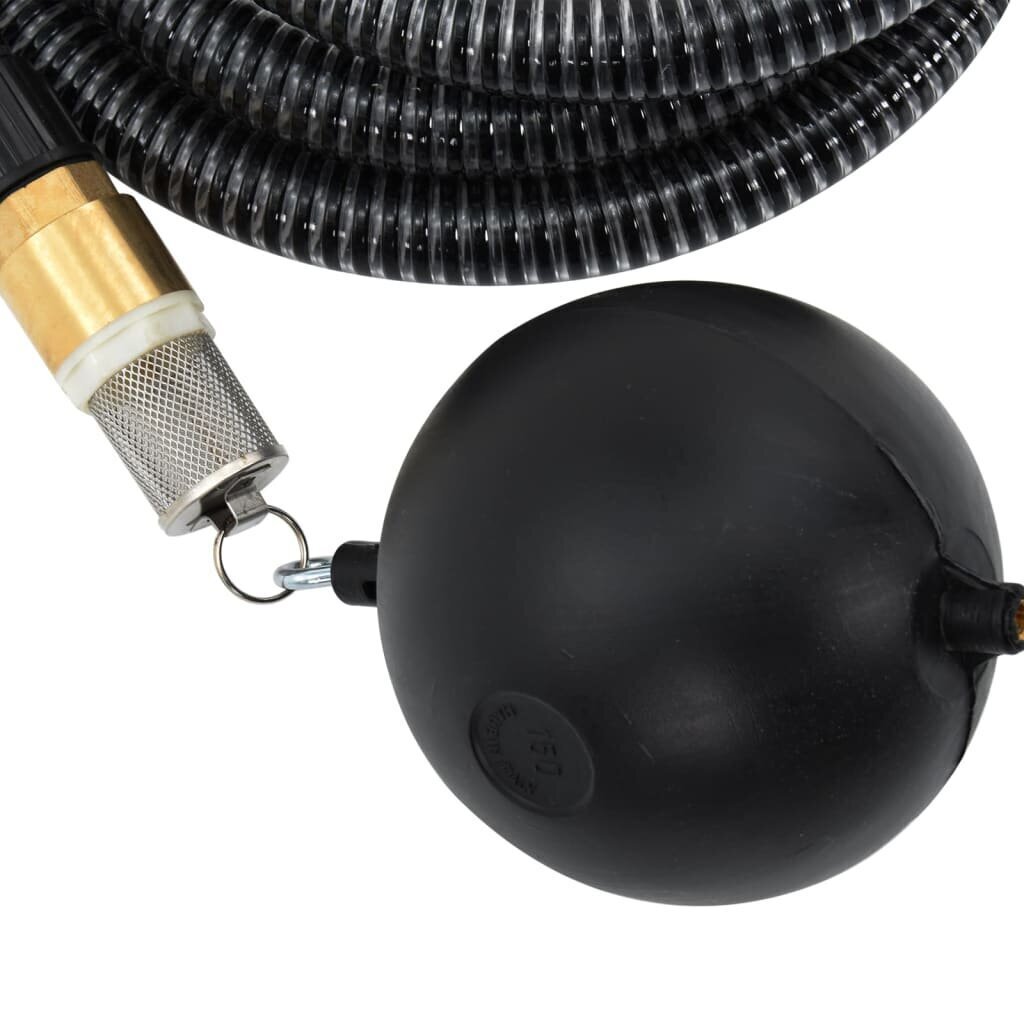 Siurbimo žarna su žalvarinėmis jungtimis, 5m, 25mm, juoda цена и информация | Plovimo įrangos priedai | pigu.lt