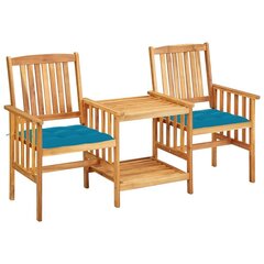 Sodo kėdės su arbatos staliuku ir pagalvėlėmis, rudos цена и информация | Комплекты уличной мебели | pigu.lt