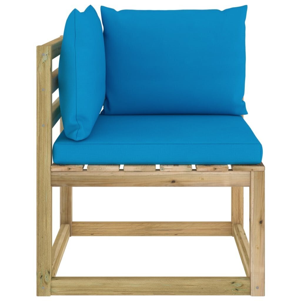 Kampinės sodo sofos su pagalvėlėmis, 2 vnt., mėlynos kaina ir informacija | Lauko kėdės, foteliai, pufai | pigu.lt