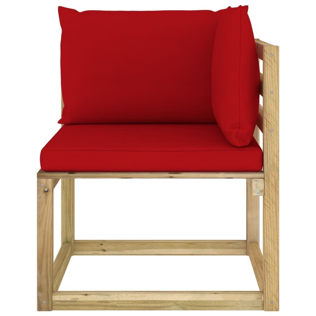 Kampinė sodo sofa su pagalvėlėmis, raudona kaina ir informacija | Lauko kėdės, foteliai, pufai | pigu.lt