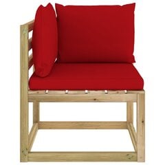 Kampinė sodo sofa su pagalvėlėmis, raudona kaina ir informacija | Lauko kėdės, foteliai, pufai | pigu.lt
