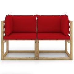 Kampinės sodo sofos su pagalvėlėmis, 2 vnt., raudonos kaina ir informacija | Lauko kėdės, foteliai, pufai | pigu.lt