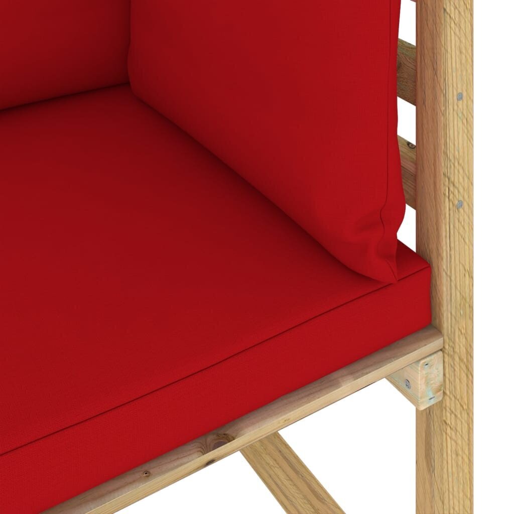 Kampinės sodo sofos su pagalvėlėmis, 2 vnt., raudonos kaina ir informacija | Lauko kėdės, foteliai, pufai | pigu.lt