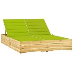 Dvivietis saulės gultas, žalias kaina ir informacija | Gultai | pigu.lt