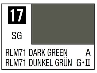 Nitro dažai Mr.Hobby - Mr.Color C-017 RLM71 Dark Green, 10ml kaina ir informacija | Piešimo, tapybos, lipdymo reikmenys | pigu.lt