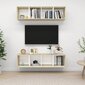 Sieninės televizoriaus spintelės, 2 vnt, rudos kaina ir informacija | TV staliukai | pigu.lt