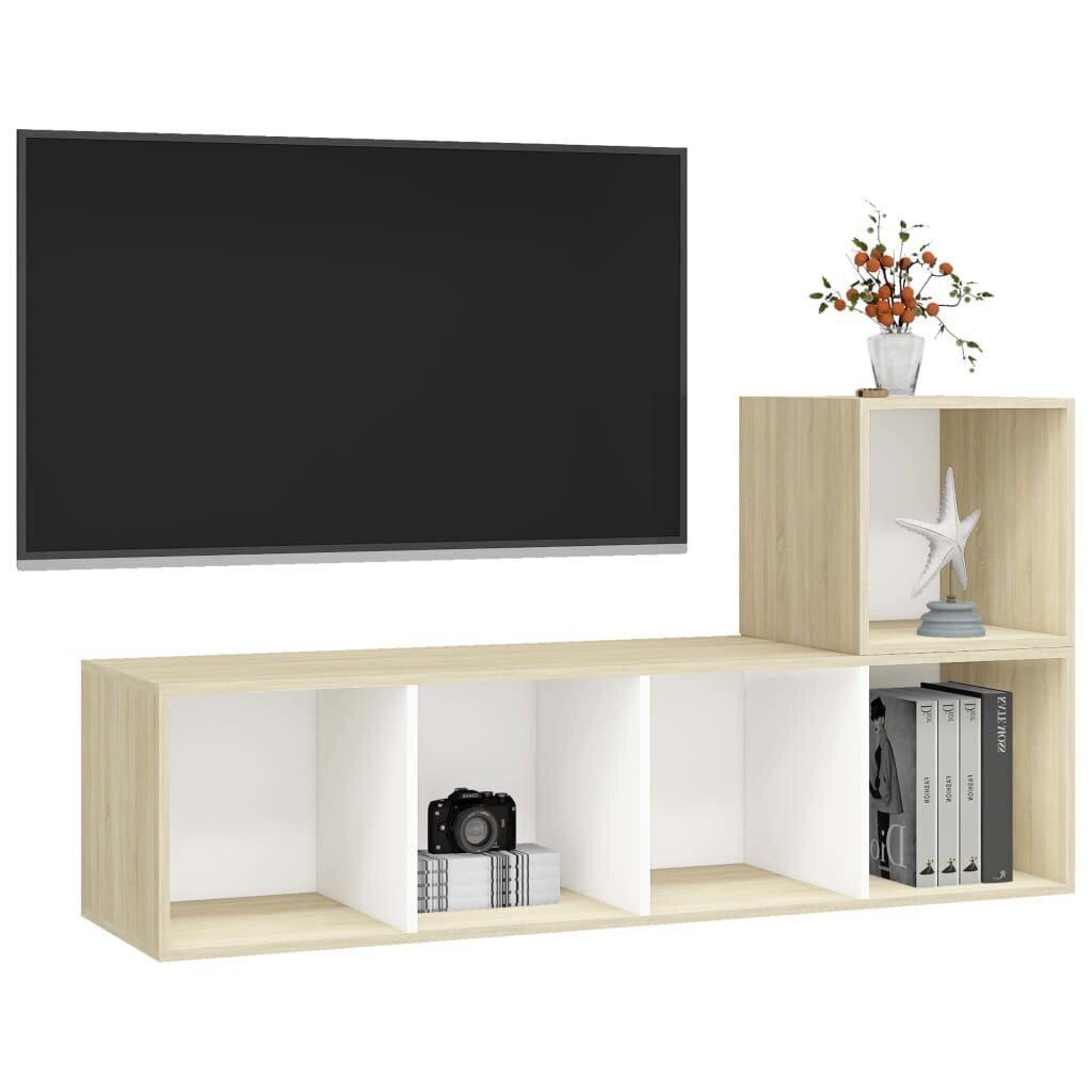 Spintelių komplektas, 2 dalių, rudas kaina ir informacija | TV staliukai | pigu.lt