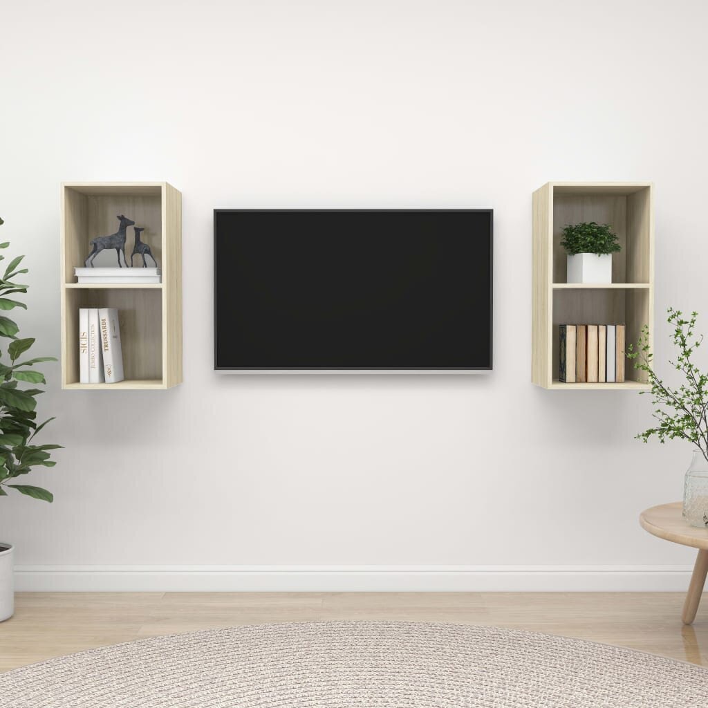 Sieninės spintelės, 2 vnt цена и информация | TV staliukai | pigu.lt