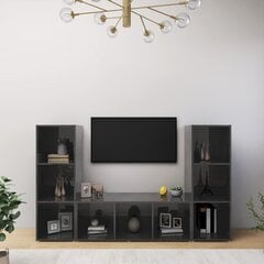 Televizoriaus spintelės, pilkos, 107x35x37 cm, 3 vnt kaina ir informacija | TV staliukai | pigu.lt