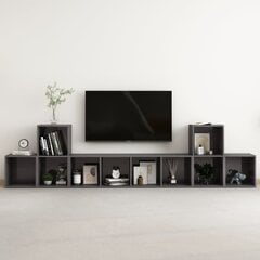 Televizoriaus spintelių komplektas, 5 dalių, pilkas kaina ir informacija | TV staliukai | pigu.lt