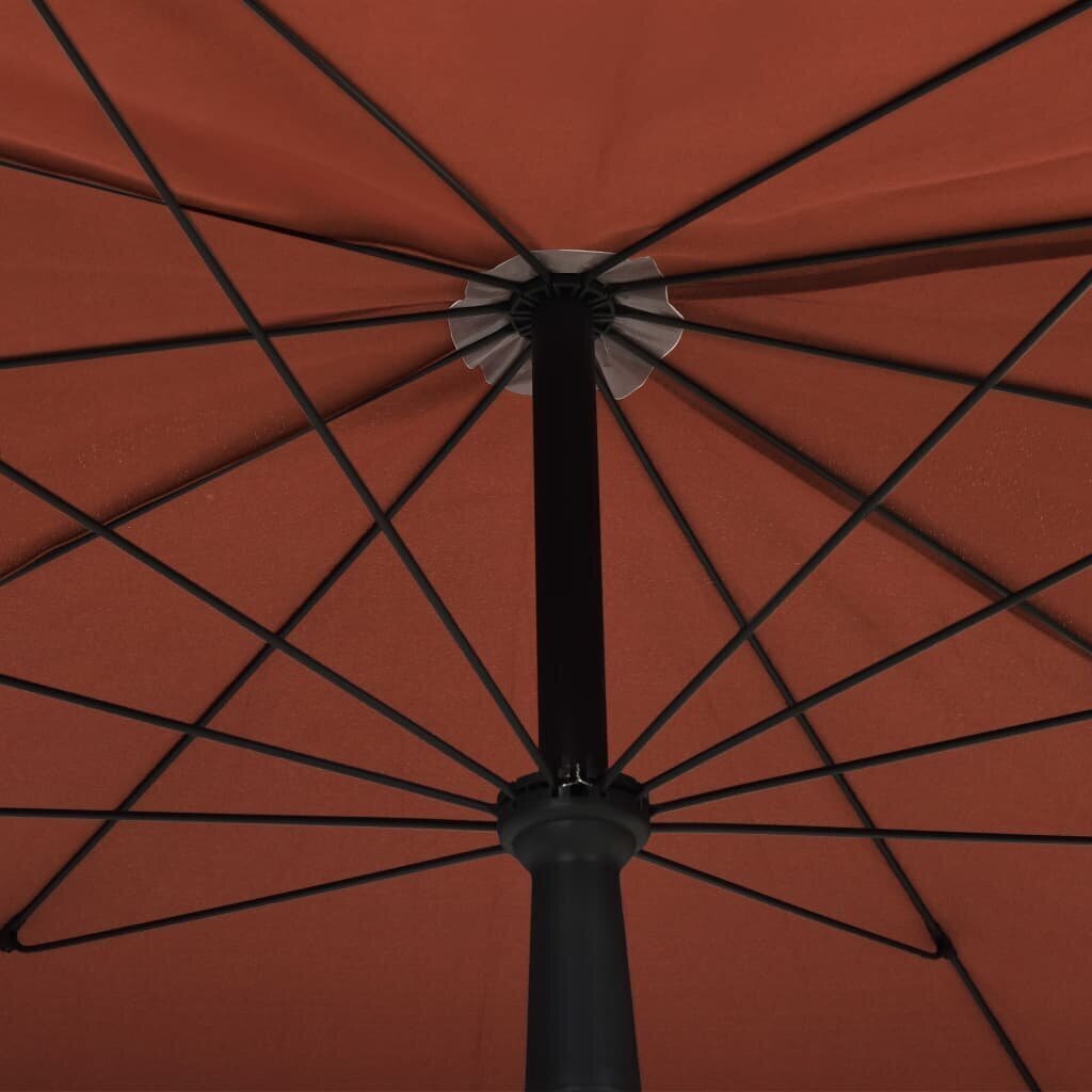 Sodo skėtis nuo saulės su stulpu, 200x130 cm, oranžinis цена и информация | Skėčiai, markizės, stovai | pigu.lt