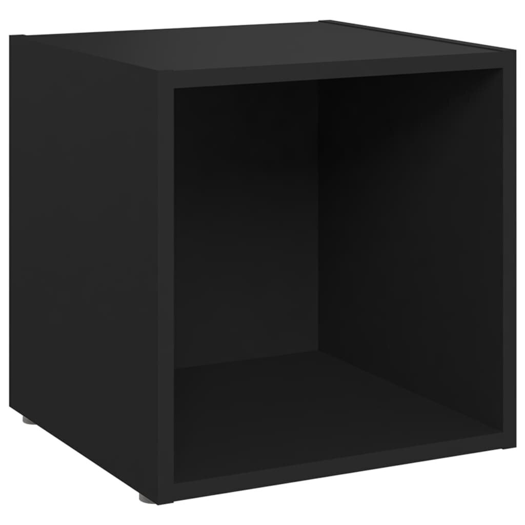 Televizoriaus spintelės, juodos, 37x35x37 cm, 2 vnt. цена и информация | TV staliukai | pigu.lt
