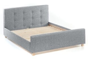 Кровать Venecija с пуговицами, текстильная обивка, светло-серый Inari 91 цена и информация | Кровати | pigu.lt