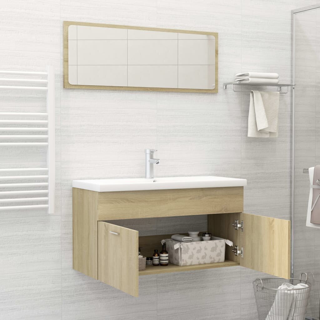 Vonios kambario baldų komplektas, 2 dalių, rudas цена и информация | Vonios komplektai | pigu.lt