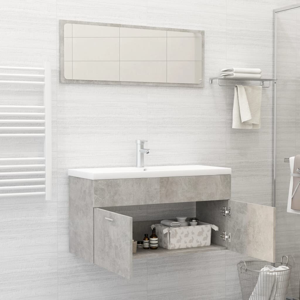 Vonios kambario baldų komplektas, 2 dalių, pilkas kaina ir informacija | Vonios komplektai | pigu.lt