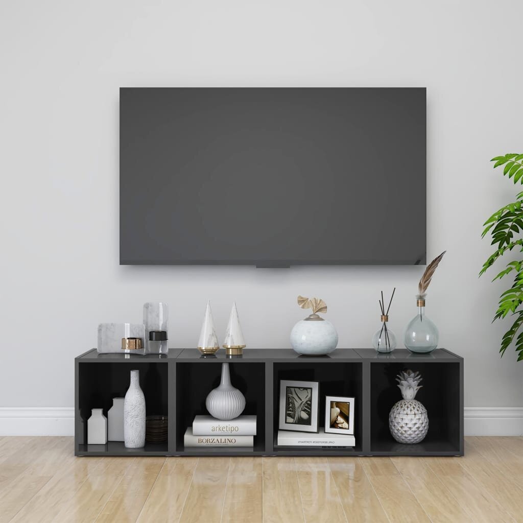 Televizoriaus spintelė, 37x35x37 cm, pilka kaina ir informacija | Svetainės spintelės | pigu.lt